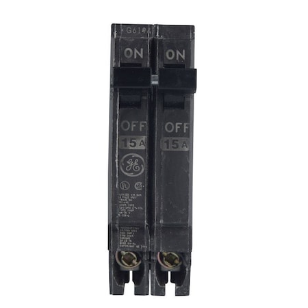 Current Circuit Breaker, THQP Series, 15A, 2 Pole, 120/240V AC, 10kA at 120/240V AC THQP215